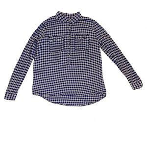 Madewell Plaid Shirt Tunic W/ Pockets High Low Hem  Size XS